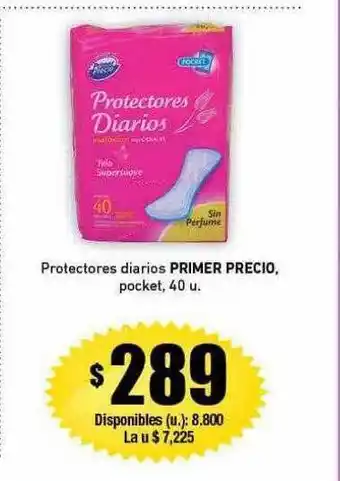 Cooperativa Obrera Protectores diarios primer precio pocket 40 oferta