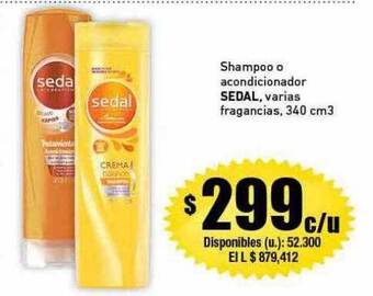 Cooperativa Obrera Shampoo o acondicionador sedal varias fragancias oferta