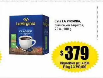 Cooperativa Obrera Café la virginia clásico en saquitos oferta