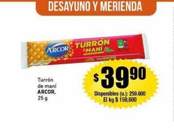Cooperativa Obrera Turrón de maní arcor oferta