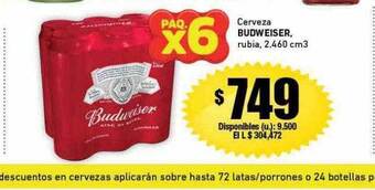 Cooperativa Obrera Cerveza budweiser rubia oferta