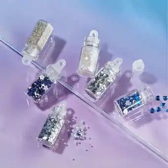 Avon Set x6 decoradores para uñas azul y plata oferta