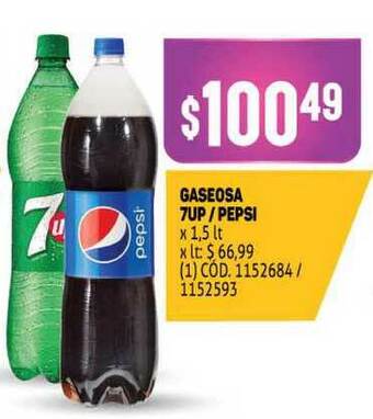 Makro Gaseosa 7up Pepsi x 1.5lt oferta