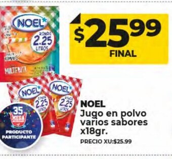 Supermayorista Vital Noel Jugo en polvo varios sabores x 18 gr. oferta
