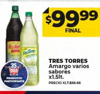 Supermayorista Vital Tres Torres Amargo varios sabores x 1.5 lt oferta