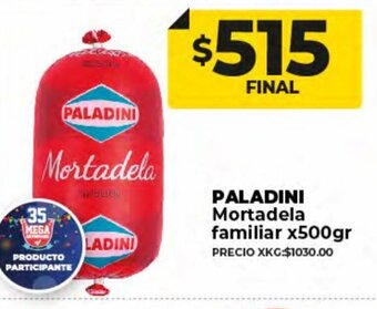 Supermayorista Vital Paladini Mortadela familiar x 500 gr oferta