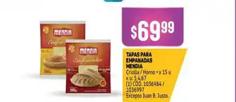 Makro Tapas Para Empanadas Mendia x 15u oferta