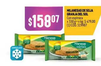 Makro Milanesas De Soja Granja Del Sol x 330g oferta