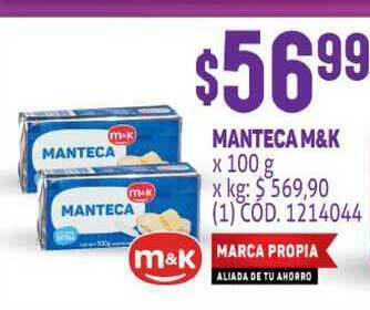 Makro Manteca M&k x 100g oferta