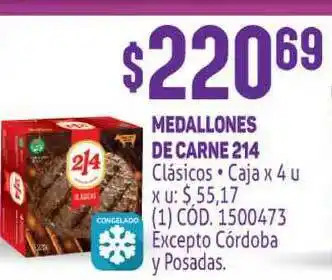 Makro Medallones De Carne 214 Caja x 4 u oferta