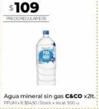 Disco Agua Mineral sin gas C & CO x 2lt. oferta