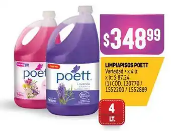 Makro Limpiapisos Poett x 4 lt oferta
