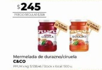 Disco Mermelada de durazno / ciruela C&CO oferta