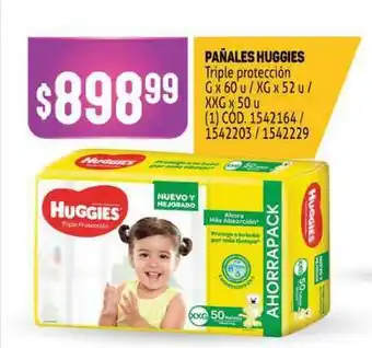 Makro Pañales Huggies G x 60 u / XG x 52 u / XXG x 50 u oferta