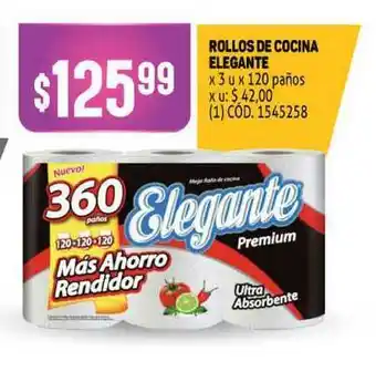 Makro Rollos De Cocina Elegante x 3 u x 120 paños oferta