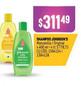 Makro Shampoo Johnson's x 400ml oferta