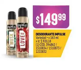 Makro Desodorante Impulse x 163 ml oferta
