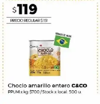 Disco Choclo Amarillo entero C&CO oferta