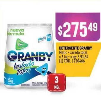 Makro Detergente Granby x 3kg oferta