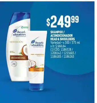Makro Head & Shoulders Shampoo Acondicionador x 300 / 375ml oferta