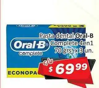 Gomez Pardo Pasta Dental Oral-B Complete 4en1 70 Grs. X 3 Un. oferta