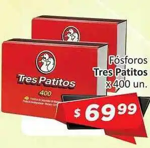Gomez Pardo Tres Patitos Fósforos x 400 un. oferta