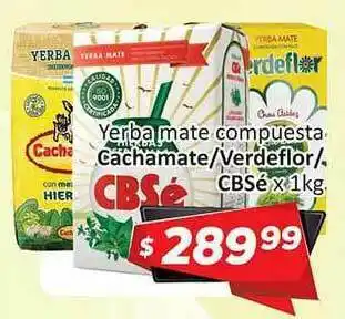 Gomez Pardo Cbsé Yerba Mate Compuesta Cachamate Verdeflor x 1kg oferta