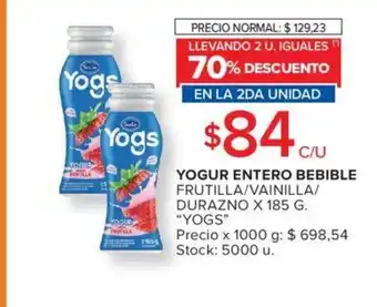 Carrefour Yogur Entero Bebible x 185g Yogs oferta