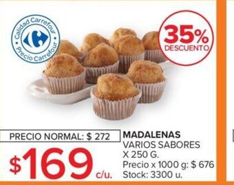 Carrefour Madalenas Varios Sabores x 250g oferta