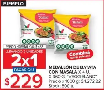 Carrefour Medallón De Batata Con Masala x 360g Veggieland oferta