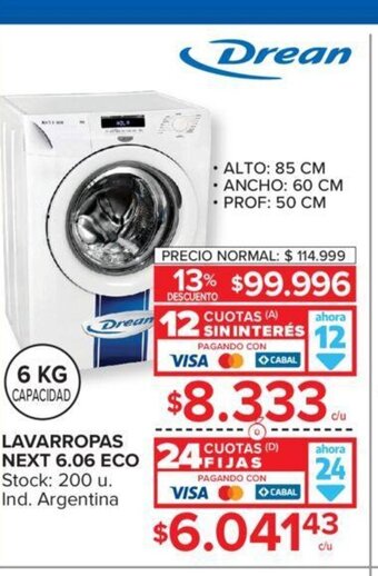 Carrefour Lavarropas Next 6.06 Eco oferta