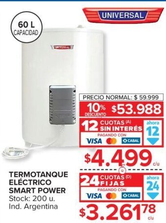 Carrefour Termotanque Eléctrico Smart Power oferta