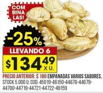 Coto Empanadas Varios Sabores oferta