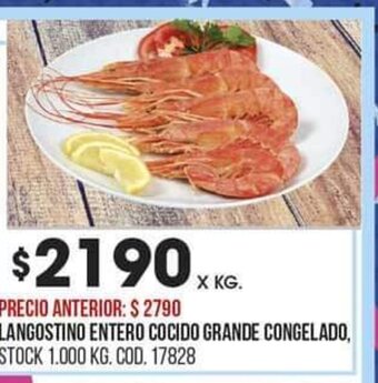 Coto Langostino Entero Cocido Grande Congelado oferta