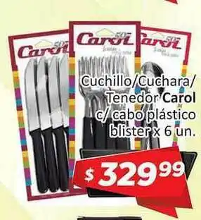 Gomez Pardo Cuchillo Cuchara Tenedor Carol C Cabo Plástico Blister x 6un. oferta