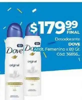 Diarco Dove Desodorante Anti. Femenino x 89gr. oferta