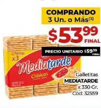Diarco Galletitas Mediatarde x 330 gr. oferta