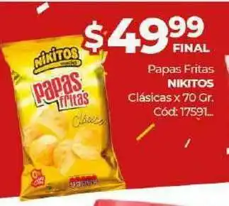 Diarco Nikitos Papas Fritas Clásicas x 70gr. oferta