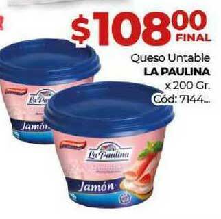 Diarco La Paulina Queso Untable x 200gr, oferta