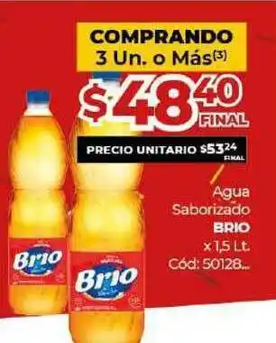 Diarco Brio Agua Saborizado x 1,5 Lt. oferta