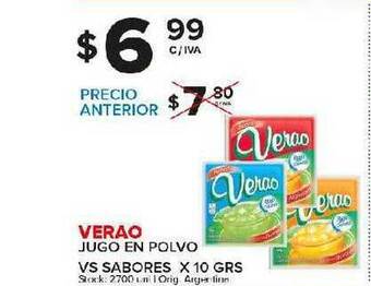 Carrefour Maxi Verao Jugo En Polvo VS Sabores x 10 Grs oferta
