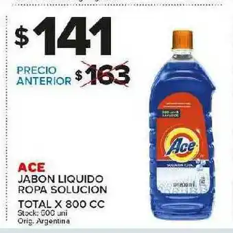 Carrefour Maxi Ace Jabon Liquido Ropa Solucion Total X 800 CC oferta