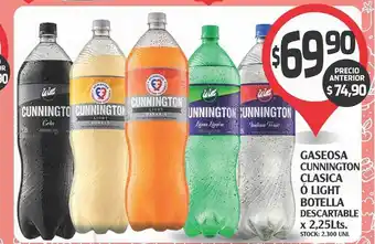 Supermercados Malambo Gaseosa Cunnington Clasicca ó Light Botella Descartable x 2,25Lts oferta