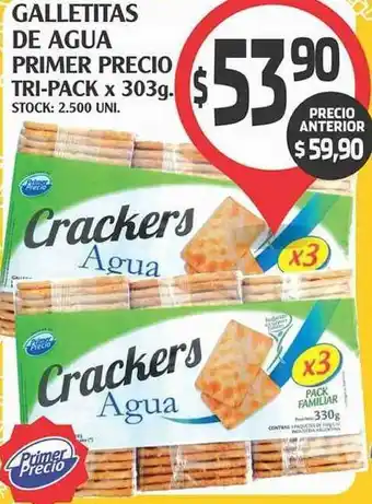 Supermercados Malambo Galletitas De Agua Primer Precio Tri-pack x 303g oferta