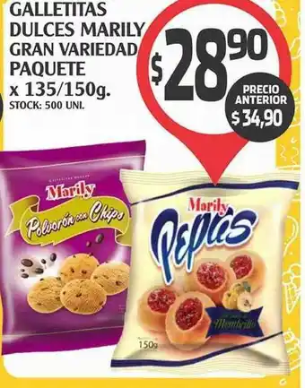 Galletitas Dulces Marily Gran Variedad Paquete x 135 / 150g