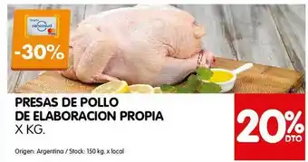 Disco Presas De Pollo De Elaboracion Propia oferta