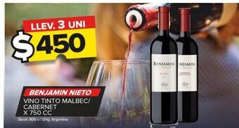 Carrefour Vino tinto benjamin nieto x 750cc oferta