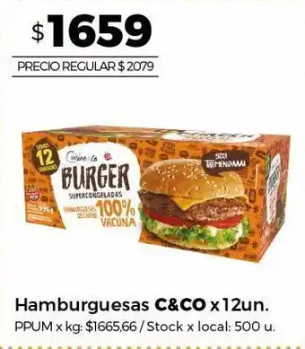 Jumbo Hamburguesas c&co x 12un oferta