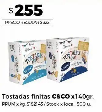 Jumbo Tostadas finitas cuisine & co x 140g oferta