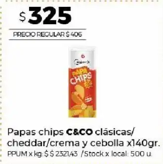 Disco Papas chips cuisine & co x 140g oferta